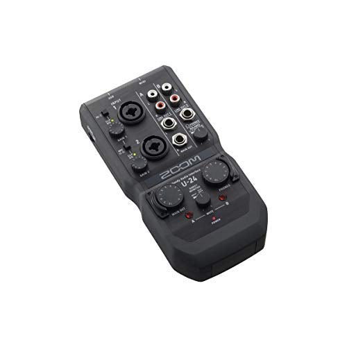 Zoom U-24 Handy Audio Interface, 2-Channel Portable USB Audio Interface, 2 XLR/TRS Combo Inputs, MIDI I/O, RCA Outputs