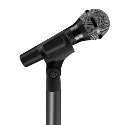 4 Pcs Microphone Clips, Knob Adjustable 180 Degrees Mic Clip Holder for Mic Stand Come with 5/8" Male to 3/8" Female Screw Adapter, Inner Diameter Range 30-50mm(Black, Square) - style: Black, Square Microphone Clip