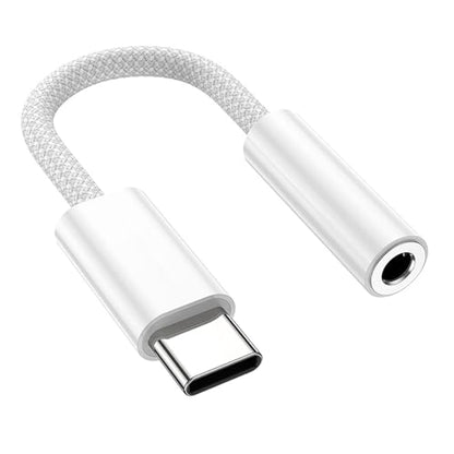 Fidioto USB C to 3.5mm Jack Adapter, USB C to Aux Audio Dongle Cable Compatible with iPhone 17/16/15 Pro Max/16/15 Pro/15/Samsung Galaxy S24/S23/S22/S21 Ultra/iPad Pro/Pixel 8 … - color: White, size: 1 Pack