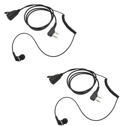 Walkie Talkie Headset with Mic Bulk 2 Pack Small Ears Ear Piece Earpiece Wired Earbud In-Ear Earphone for Baofeng Kenwood Retevis Samcom 2 Pin K Head Intercom Radios