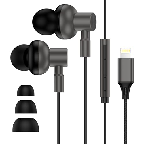 Wired Headphones Earbuds wtih Lightning Connector Magnetic Earphone Headset | Ear Buds Magnetic with Mic Volume Control HiFi Stereo,Noise Cancelling Compatible for iPhone 14 13 12 11 Pro Max XS 8 7 Plus