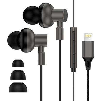 Wired Headphones Earbuds wtih Lightning Connector Magnetic Earphone Headset | Ear Buds Magnetic with Mic Volume Control HiFi Stereo,Noise Cancelling Compatible for iPhone 14 13 12 11 Pro Max XS 8 7 Plus