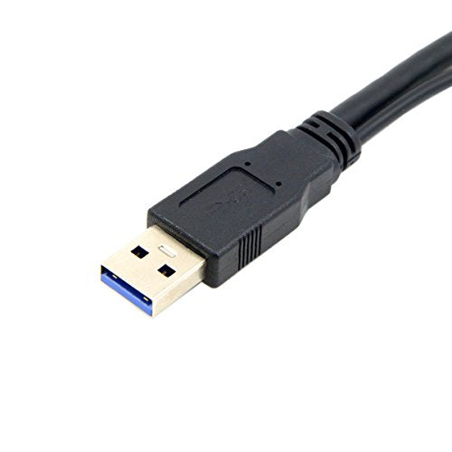 chenyang USB 3.0 Splitter Y Cable USB 1 Male to 2 Female Extra Power Data Extension Cable for 2.5" Mobile Hard Disk - color: 1 Male to 2 Female