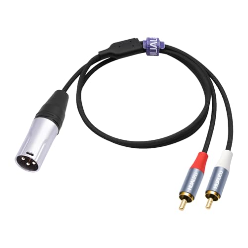 3Pin XLR Male to 2 RCA Male Y Splitter Patch Cable 6Feet,One-Point Two-Unbalance Audio Cable 1 XLR to 2 RCA for Speaker Condenser Microphone Mixer AMP - color: 6Ft/XLR M to 2 RCA M