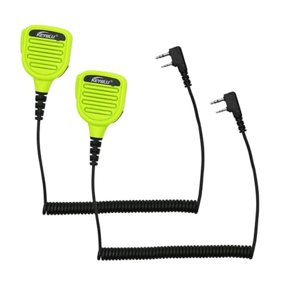 Waterproof Shoulder Speaker Mic 2 Pin Two Way Radio Microphone with 3.5mm Audio Jack Compatible with BaoFeng GT-5R / UV-5R, BTECH, Kenwood and Retevis Radios Walkie Talkie