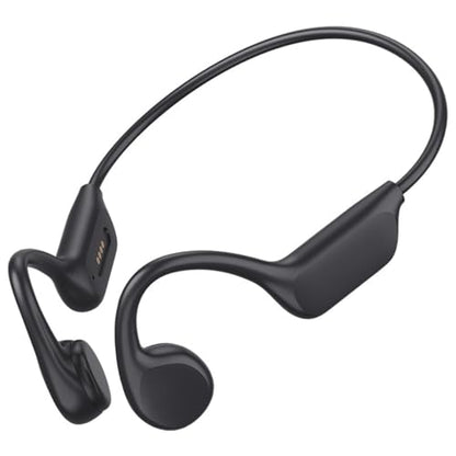 Bone Conduction Headphones IPX8 Waterproof 32GB Bluetooth 5.3 Wireless Headset with Microphone for Swim (Black) - color: Black