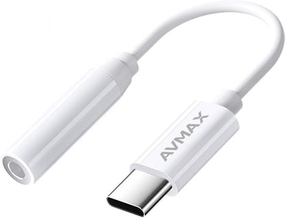 AVMAX USB C to 3.5mm Audio Headphone Adapter HiFi,Type c to Aux Female Cable for 16 15 Plus, S24 S23 S22 S21 S20 and More Type c Devices (Classic White1) - style: Classic White1