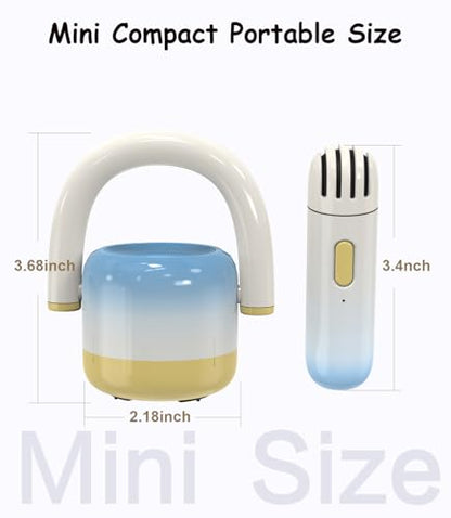 EWA Portable Mini Metal Karaoke Machine, Bluetooth Karaoke Speaker with 2 Wireless Microphones, Ideal Gifts for Girls Boys Family Home Party Birthday Christmas Toys Gifts-(Blue) - color: Blue