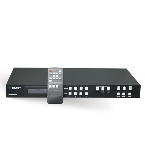 OREI 4K 4x4 HDMI Matrix Video Wall Controller Processor Multiviewer Display Upto 4K 60hz 2x1, 1x2, 1x3, 1x4 Supports 180 Degree Rotate RS-232 Audio Extraction (UHD-44MVW) - style: 4x4 Multiview/Video Wall
