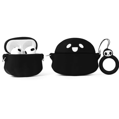 (2Pack+Cleaner Pen) XMBYGY Case for Apple AirPods 3rd Generation Wireless Earbuds with Cleaning Pen Kit, Silicone Cute Charging Case Shockproof Protective Cover and Carabiner for AirPods 3 (GTBK+WT) - color: GTBK+WT