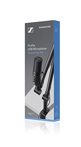 Sennheiser Professional Profile USB Microphone Streaming Set with Boom Arm, 3 m USB-C Cable & Mic Pouch - style: Streaming Set