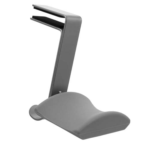 Headphone Holder and Headset Rack Desk Clamp Hook Under Desk Mount, Gray Sturdy Plastic Headphone Stand Hanger for Home and Office Storage