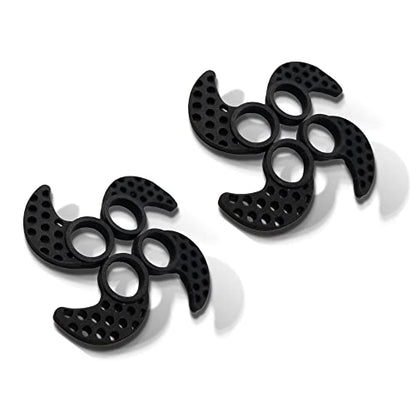 4 Pairs Anti-Slip Ear Fins - Ear Hooks Replacement for jaybird X2 X3, jaybird Blue Bud X, Aukey Latitude Ear Buds, Qy7 QY8 Earphones, MPOW Swift Earphones - color: Black/Small