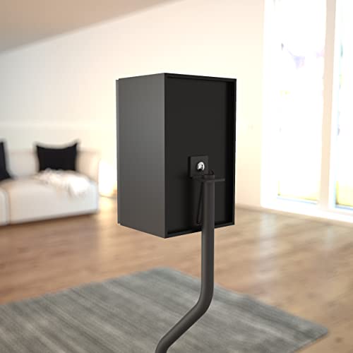 AVF Speaker Floor Stands for Speakers up to 11 lbs, Adjustable Height 31-41 Inch, Steel and Glass Speaker Stand Pair, Black, EAK85B-A - style: Black w Glass Bass