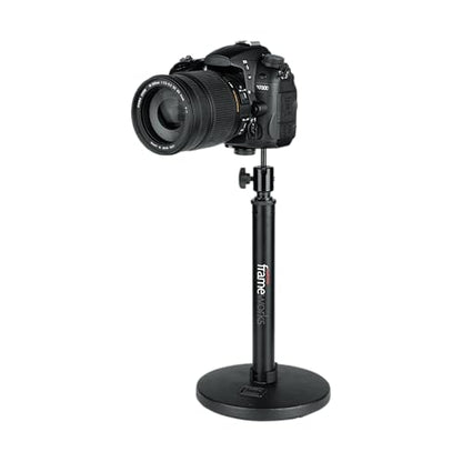 Gator Frameworks Camera Mount Mic Stand Adapter (GFW-MIC-CAMERA-MT) | Ball-and-Socket Head, Standard 1/4-20 Camera Threads, 360-Degree Rotation, 180-Degree Tilt