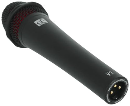 SE Electronics V3 Bundle: Dynamic Cardioid Handheld Vocal Microphone with Metal Housing for Live Performance, Speech, Instruments, WS07 Foam Windscreen for V Series Reducing Plosives Noise, 2-items