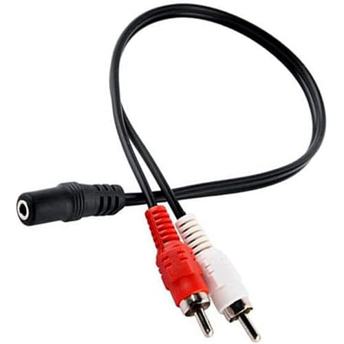 ALINNA 3.5mm Female to 2RCA Male Stereo Audio Y Cable Adapter 8 Inches (2 Pack) - size: 3.5mm Female to 2 RCA Male