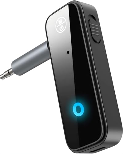 Bluetooth 5.4 Car Receiver, 2-in-1 Aux Bluetooth Adapter | 3.5mm Receiver Transmitter, Built-in Mic Hands-Free Calls Crystal Clear Sound, for Cars Headphones Home Stereo Speakers