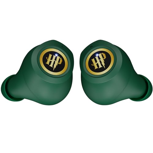 iJoy Harry Potter Slytherin Wireless Bluetooth Earbuds with Charging Case, Built-in Mic, 30 Hr Playtime, Officially Licensed | Harry Potter Gifts for Women, Men, Teens, Kids & All Fans of Slytherin - color: Slytherin