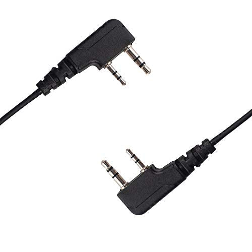 2-Pin Acoustic Tube Earpiece Compatible with TK-3107 UV-5R 2-Pack | PTT Mic, Comfort, Hands-Free, Lightweight, Covert, Surveillance Headset, Kenwood Baofeng BF-888S UV-82 TK-2107 TK-3207