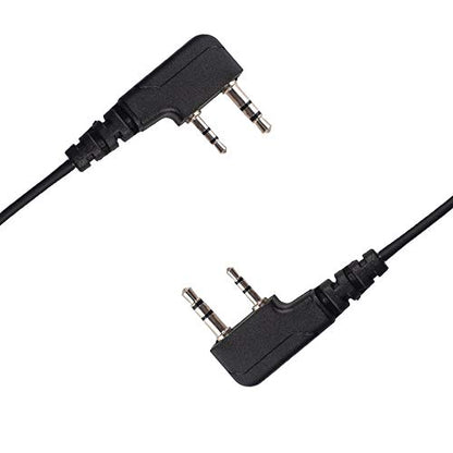 2-Pin Acoustic Tube Earpiece Compatible with TK-3107 UV-5R 2-Pack | PTT Mic, Comfort, Hands-Free, Lightweight, Covert, Surveillance Headset, Kenwood Baofeng BF-888S UV-82 TK-2107 TK-3207