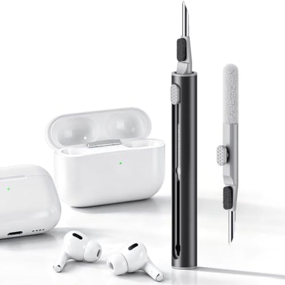 Hyashee Cleaner Kit for Airpods Pro 1 2 3 Multi-Function Cleaning Pen with Soft Brush Flocking Sponge for Bluetooth Earphones Case Cleaning Tools Black - color: Black
