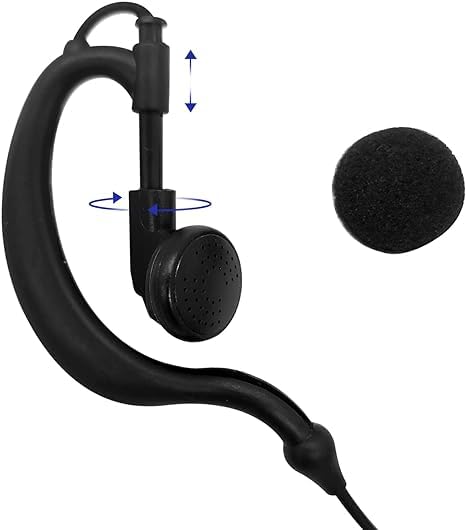 WODASEN Walkie Talkie Earpiece with Mic C-Swivel D-Ring G-Shaped Hook Two Way Radio Headset for Ailunce HD1 HD2 HA1G GP328plus EX500 RT47 RT47V RT48 RT29 NR30 RB23 Radios (G-Shape) - style: G-shape