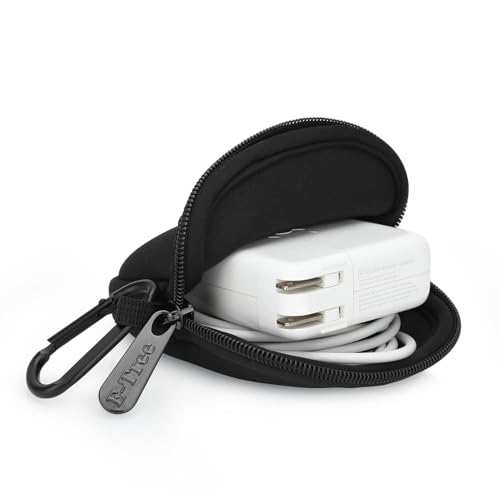 E-Tree 2-Pack Mini Neoprene Pouch Bag with Carabiner Clip – Small Zippered Organizer Case for AirPods, USB Cables, MagSafe Adapter, Earphones Memory Cards Tech Accessories | Coin Purse Wallet | 3.15"