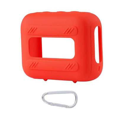 for JBL Go 4 Waterproof Bluetooth Speaker Silicone Cover, Red | Snug Fit, Portable Carabiner Clip, Shock Absorption, Drop Protection, Travel Lightweight Design, Protective Skin Case - color: Red Case