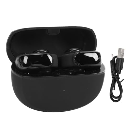 Cryfokt Bluetooth 5.3 Earbuds, Secure Fit Wireless Sports Earbuds IPX5 with Charging Case for Running Sports Meetings (Black) - color: Black