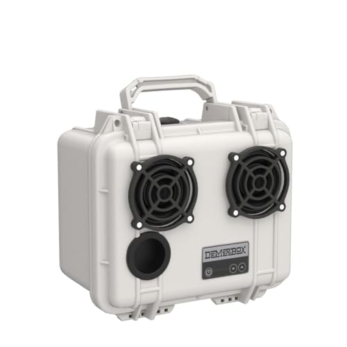 DemerBox: Waterproof, Portable, and Rugged Outdoor Bluetooth Speakers. Loud Sound, Deep Bass, 40+ hr Battery Life, Dry Box + USB Charging, Multi-Pairing Party Mode. Built to Last (Uyuni White, DB2) - color: Uyuni White