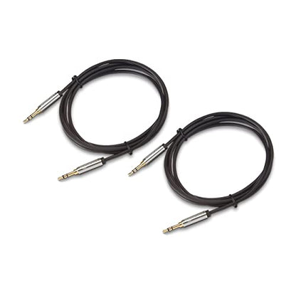 Amazon Basics 2-Pack 3.5mm Stereo Audio Cable for Car Stereo, Speaker or Subwoofer with Gold-Plated Plugs, Smartphone Compatible, 4 Foot, Black - size: 4 ft (2 Pack)