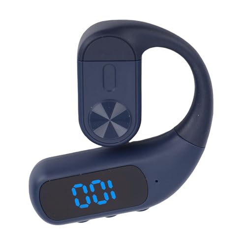 Zopsc Wireless Earpiece, Bluetooth Single Ear Hook Headset with Noise Canceling Mic, Digital Display, Hands Free Earphone for Driving Office Sport - color: Blue