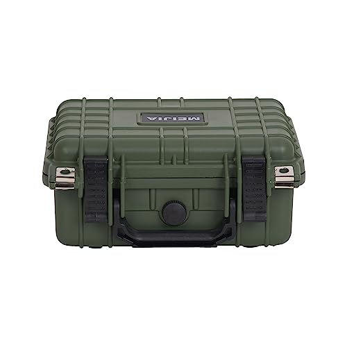 MEIJIA Portable All Weather IP67 Waterproof Protective Case,Hard Camera Case,Dry Case with Customizable Foam,Fit Use Of Drones,Camera,Equipments,10.62 x9.68x4.87inches - color: Green