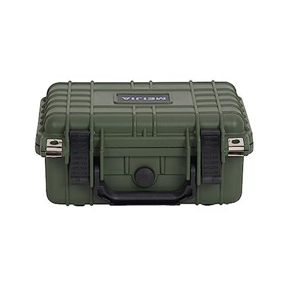 MEIJIA Portable All Weather IP67 Waterproof Protective Case,Hard Camera Case,Dry Case with Customizable Foam,Fit Use Of Drones,Camera,Equipments,10.62 x9.68x4.87inches - color: Green
