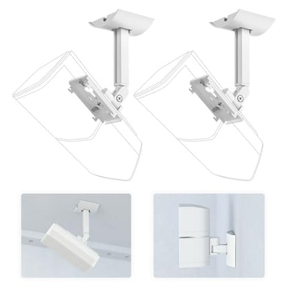 2 Pack Speaker Wall Mount Brackets for Bose UB-20, UB-20 Series II, Wall Mount Ceiling Bracket for Lifestyle 600 ST535 ST525 ST520 535III 525III CM520 SoundTouch JC-II AM6-V AM10-V AM10IV-White - color: White