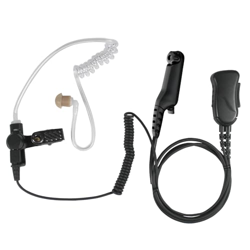 Sheepdog Microphones Acoustic Tube Earpiece with Microphone, Compatible with Motorola N70, N50, N30, R7, ION and MXP600, Black Cable (SPM-1300-M20), Premium Headset