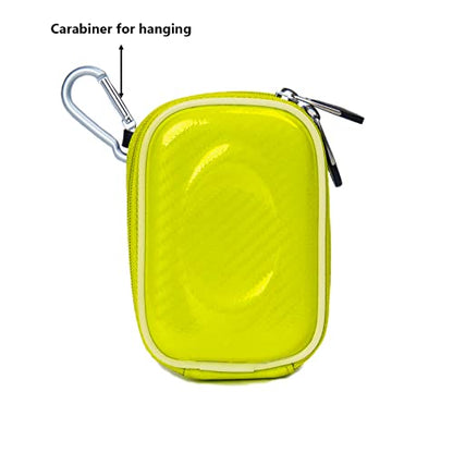 Vangoddy Hard Shell EVA Carrying Case with Carabiner and Dual Zipper for Hearing Aids, In-Ear Monitors, Small Medical Devices, Earbuds and Accessories - Lemon Yellow - color: Lemon Yellow