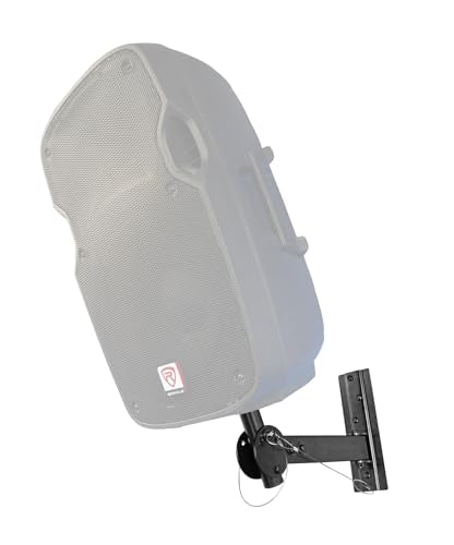 Rockville RPW30 Wall Mount Brackets for PA Speakers with Safety Cable, 35mm, Swivel & Tilt, Heavy Duty, (Pair) | Heavy Duty Steel, 110 lb Capacity Each, Horizontal and Vertical Tilt, Includes Mounting Hardware, for PA Speaker Installation - style: Tilt an
