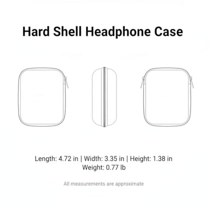 Hard Shell Headphone Case for Over-Ear Models, Compact EVA Travel Pouch with Zipper, Red