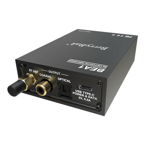 Bluetooth 5.3 Audio Receiver USB Decoder DAC QCC5171 for Home Stereo with aptX HD LDAC, Bluetooth Audio Adapter with Audiophile DAC, RCA Optical Coaxial Output for AV Receiver or Stereo Amplifier-BEA1