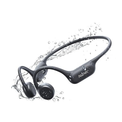 NANK Bone Conduction Headphones, Runner4 Swimming Headphones IP68 Open Ear | Wireless Bluetooth 5.4 Earphones, 16GB MP3 Memory, Underwater Sport Waterproof Earbuds for Swimming Running Cycling Fitness