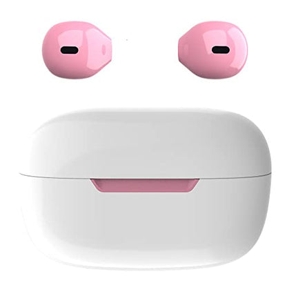 Invisible Mini Wireless Bluetooth Earbuds, Small Semi in-Ear Earbuds for Work & Daily Use, Touch Control, Lightweight for Music & Audiobooks - color: Pink