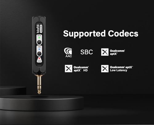 6dot35 Bluetooth Receiver with 1/4" TRS 6.35mm Output for Mixers | For PA/DJ/Amps, aptX HD & Low Latency, AAC/SBC, TWS Stereo Requires 2 Units, 10+ Hour Rechargeable Battery