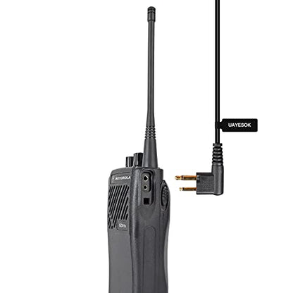 UAYESOK 2 Pin Walkie Talkie Earpiece with Mic for Motorola, 2 Pack | G Shape Headset, For CP110 CP185 CP200 CP200D CLS1110 CLS1410 DTR550 DTR650 RDU2020 SP50 P200, Yaesu FT-65R