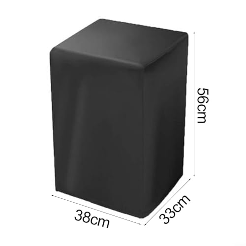 FABULETTA 210D Oxford Cloth Speaker Dust Cover, Waterproof Protective Case for Indoor Outdoor Equipment, Easy Clean Black Fabric Shield(38 * 33 * 56cm) - size: 38*33*56cm