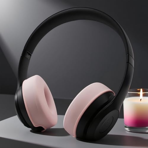Silicone Earpads Cover for Beats Solo 4 & Solo 3 Wireless Headphones - Pink | Sweatproof Washable Protective Ear Pad Covers, Anti-Slip Skin Case Replacement Accessories for Beats Solo2 - color: Pink