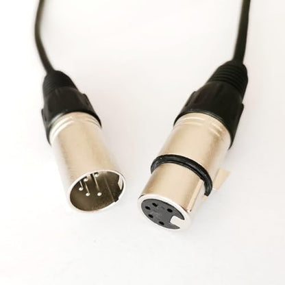 5 Pin XLR Microphone Cable, XLR Connector, Balanced Male to Female Connections for Microphone and Audio Interface (5 Meter/16.4Ft)