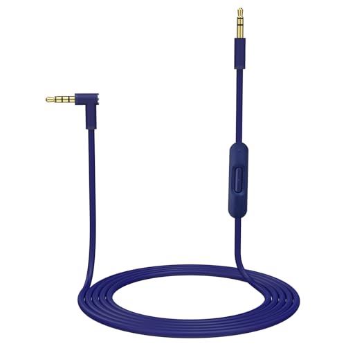 Replacement Solo Audio Cable Cord Wire with in-line Microphone and Control Compatible with Beats Headphones Solo, Studio, Pro, Detox, Wireless, Mixr, Executive Headphones(Blue) - color: Blue