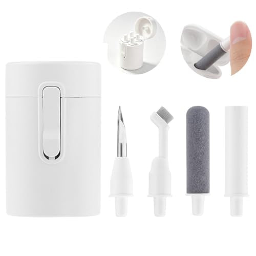 Earbud Cleaning Kit Phone Charging Port Phone Cleaning Kit Keyboard Cleaner 4 in 1 White - color: white